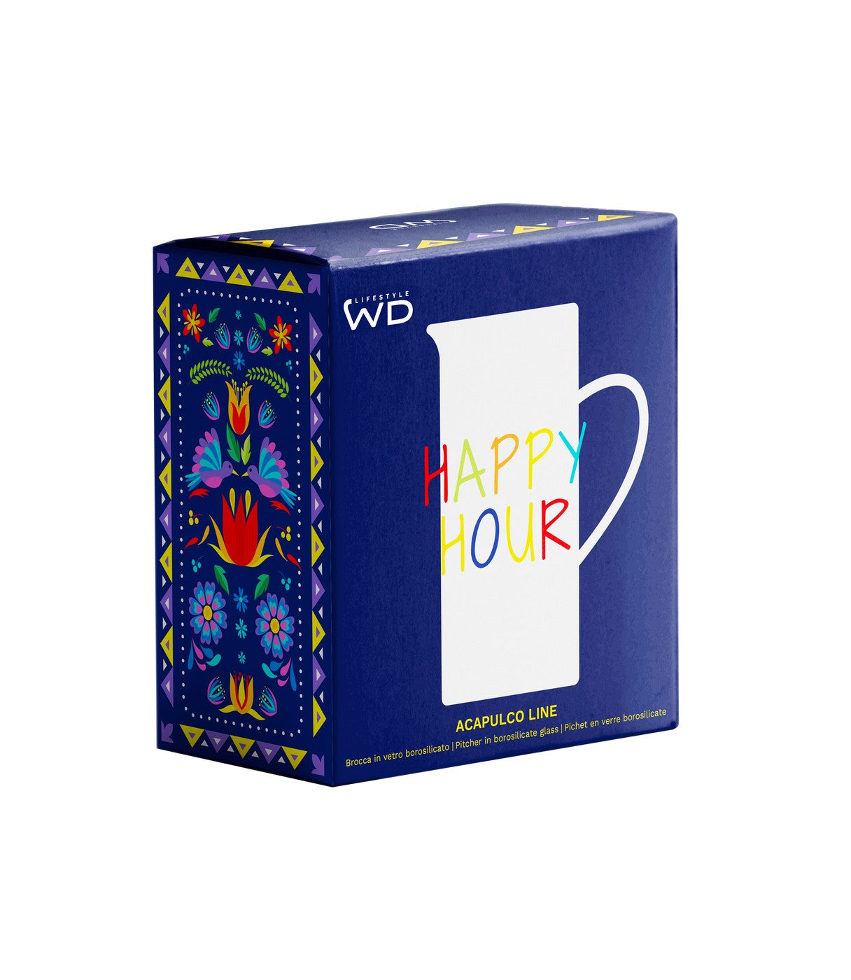 Acapulco - Pichet Avec Inscription HAPPY HOUR Contenance - Verre Borosilicate - 1,2L