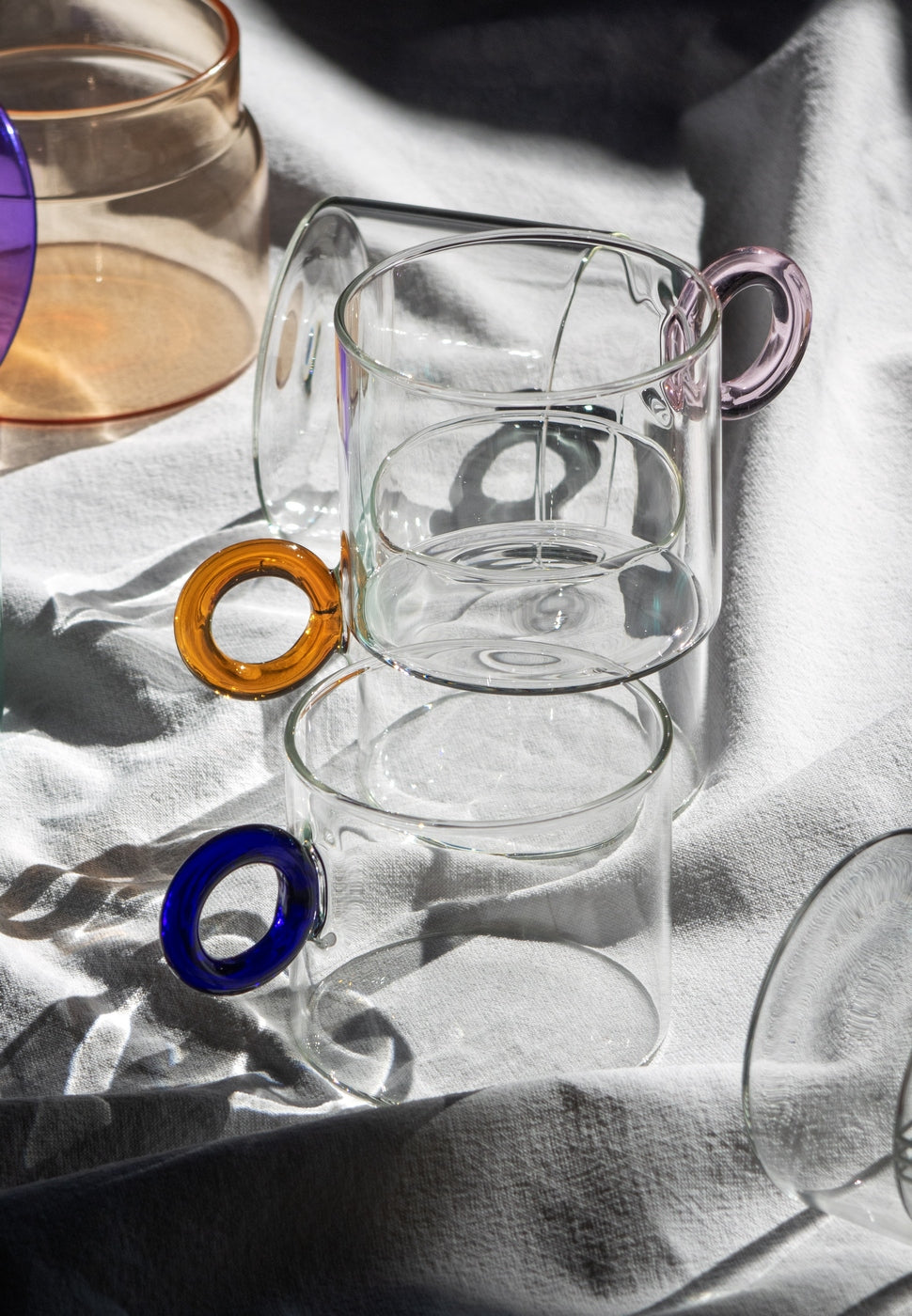 Olimpia - Set De 4 Tasses Avec Poignée À Anneau - Verre Borosilicate - 300ml
