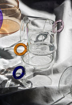 Olimpia - Set De 4 Tasses Avec Poignée À Anneau - Verre Borosilicate - 300ml