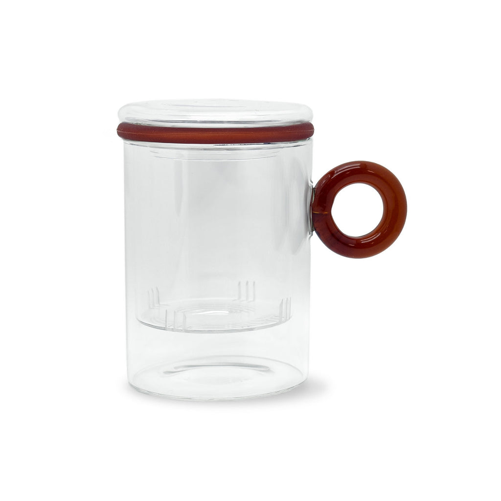 Olimpia - Tisanière Avec Poignée À Anneau - Verre Borosilicate - 450ml