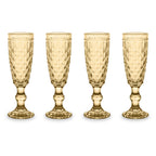 Dubai - Ensemble De 4 Flûtes - Ambre - Verre Borosilicate