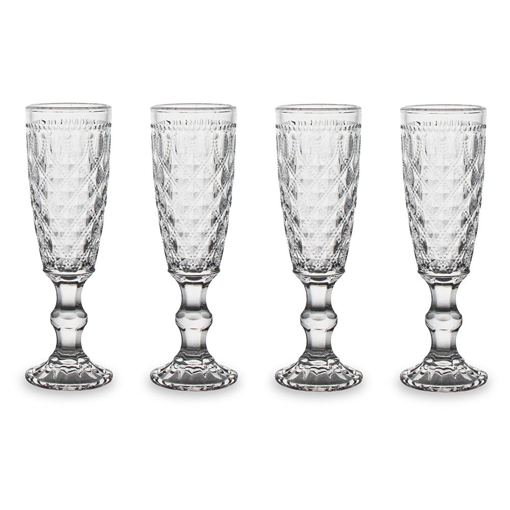 Dubai - Ensemble De 4 Flûtes - Transparente - Verre Borosilicate