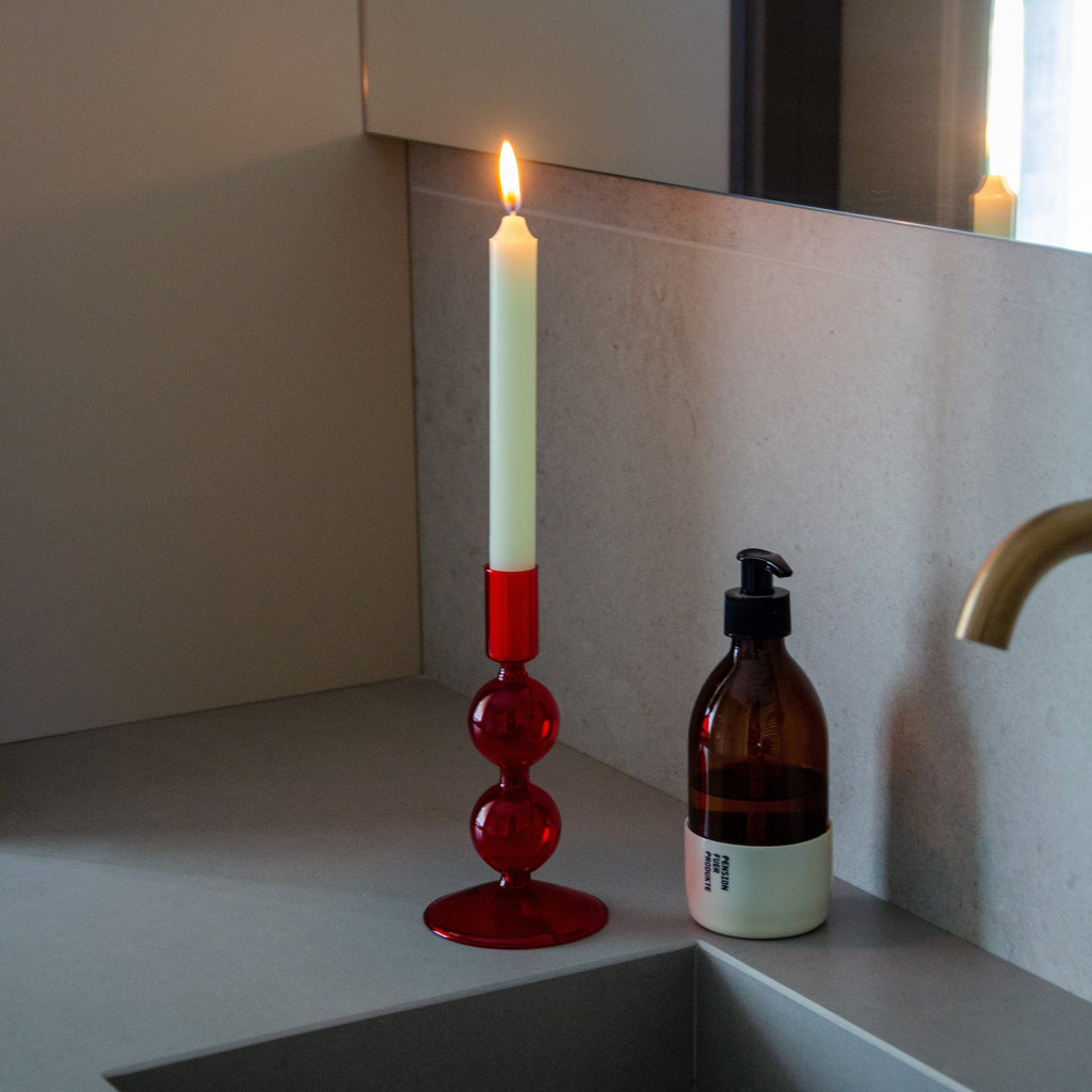 Samarcanda - Lot De 2 Bougeoirs - Rouge - Verre Borosilicate