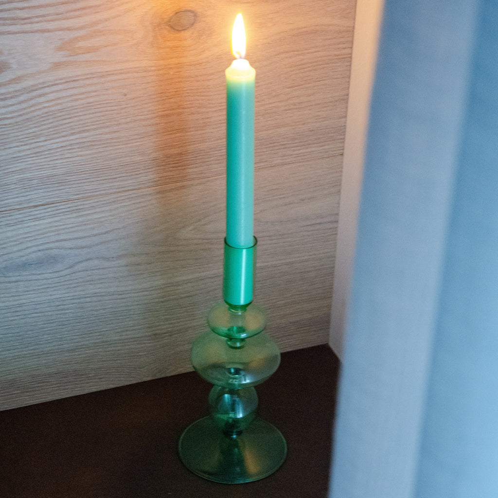 Samarcanda - Lot De 2 Bougeoirs - Bleue Claire - Verre Borosilicate