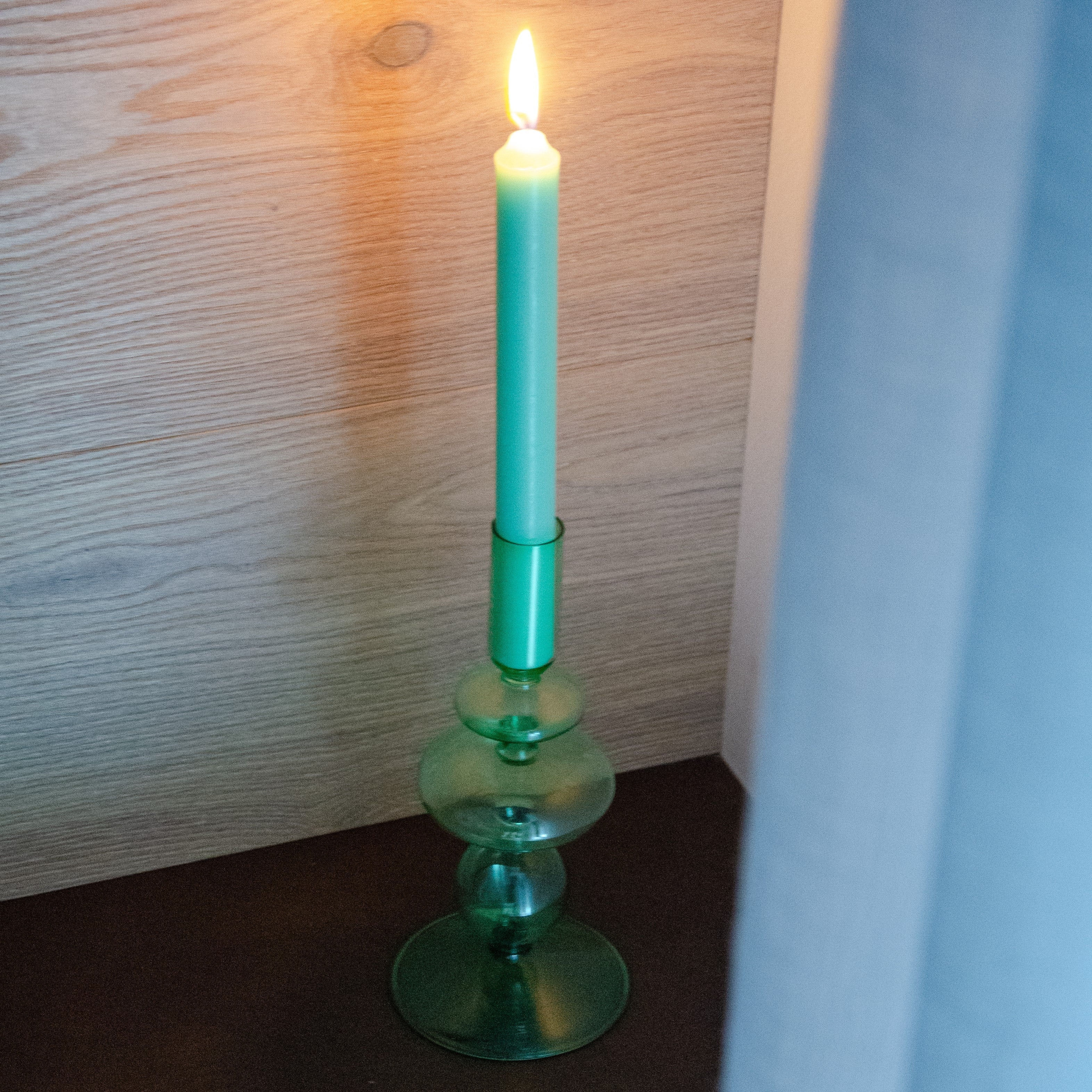 Samarcanda - Lot De 2 Bougeoirs - Bleue Claire - Verre Borosilicate