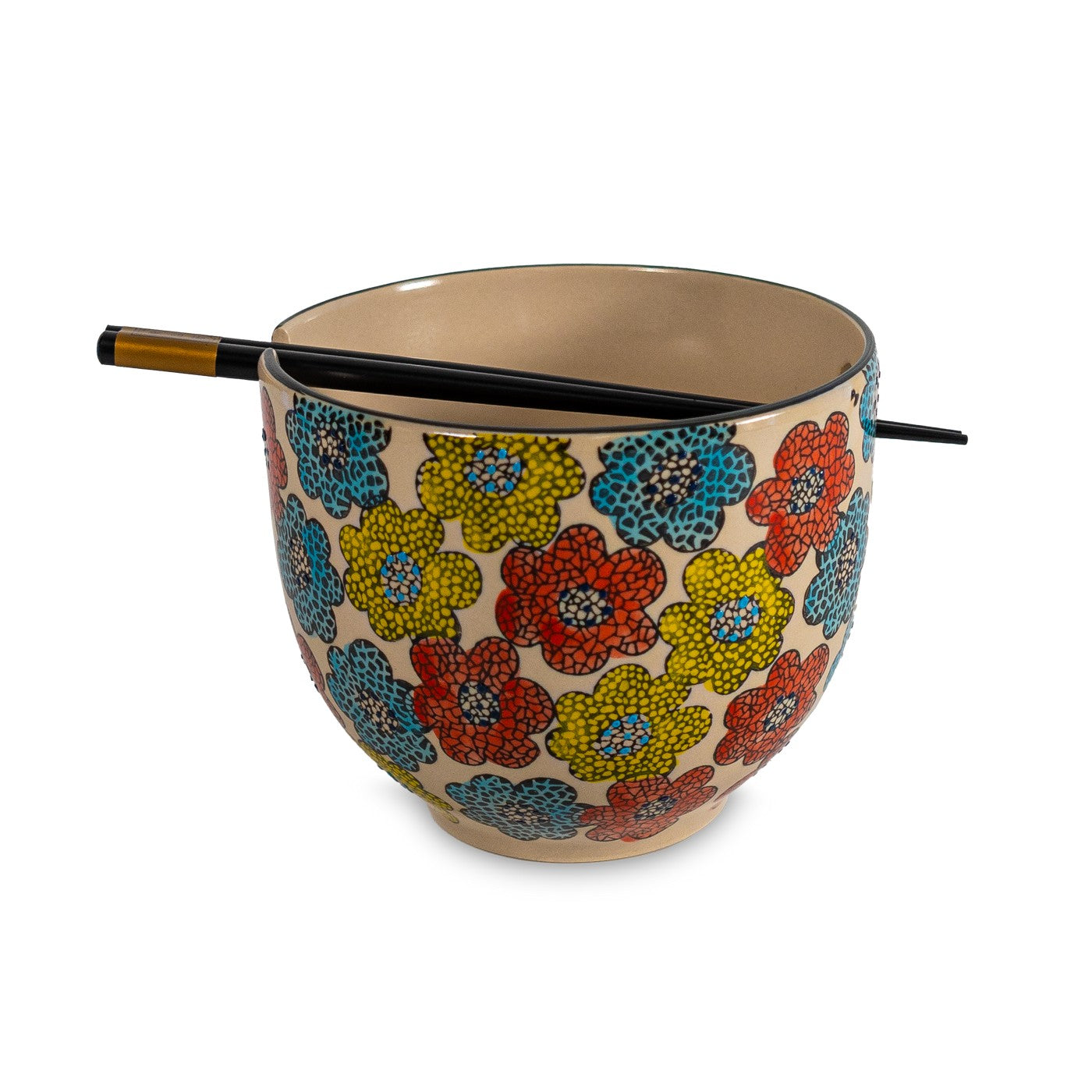 Pechino - Set 2 Bols Ramen, 2 Jeux De Baguettes - Céramique - 800ml