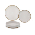 Habana - Set De 18 Assiettes Bicolores - Blanche
