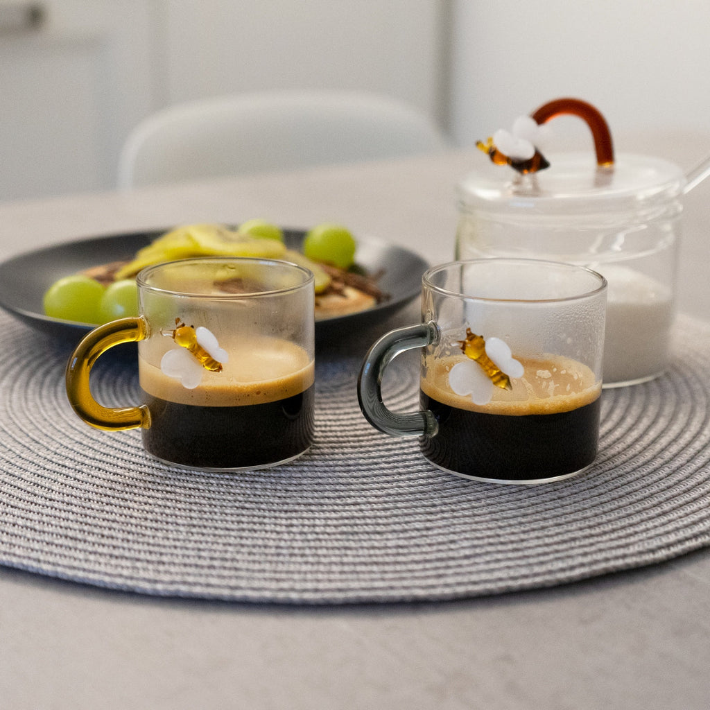 Monterey - Set De 2 Tasses À Café Abeille - Verre Borosilicate - 130ml