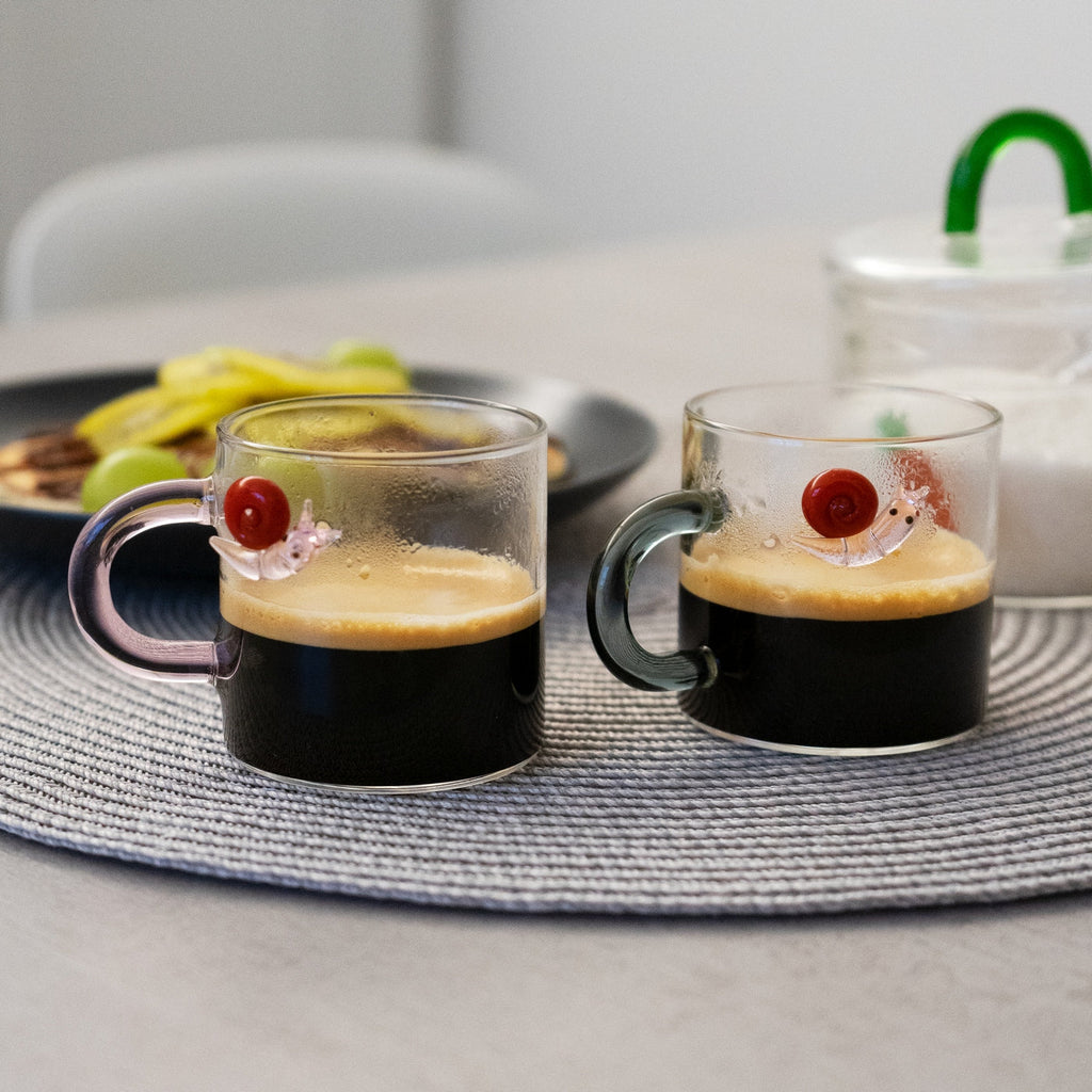 Monterey - Set De 2 Tasses À Café Escargot - Verre Borosilicate - 130ml