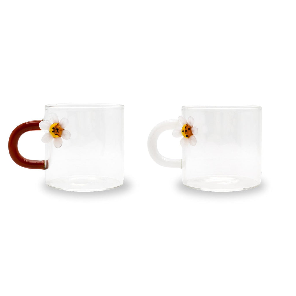 Monterey - Set De 2 Tasses À Café Marguerite - Verre Borosilicate - 130ml