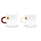 Monterey - Set De 2 Tasses À Café Marguerite - Verre Borosilicate - 130ml