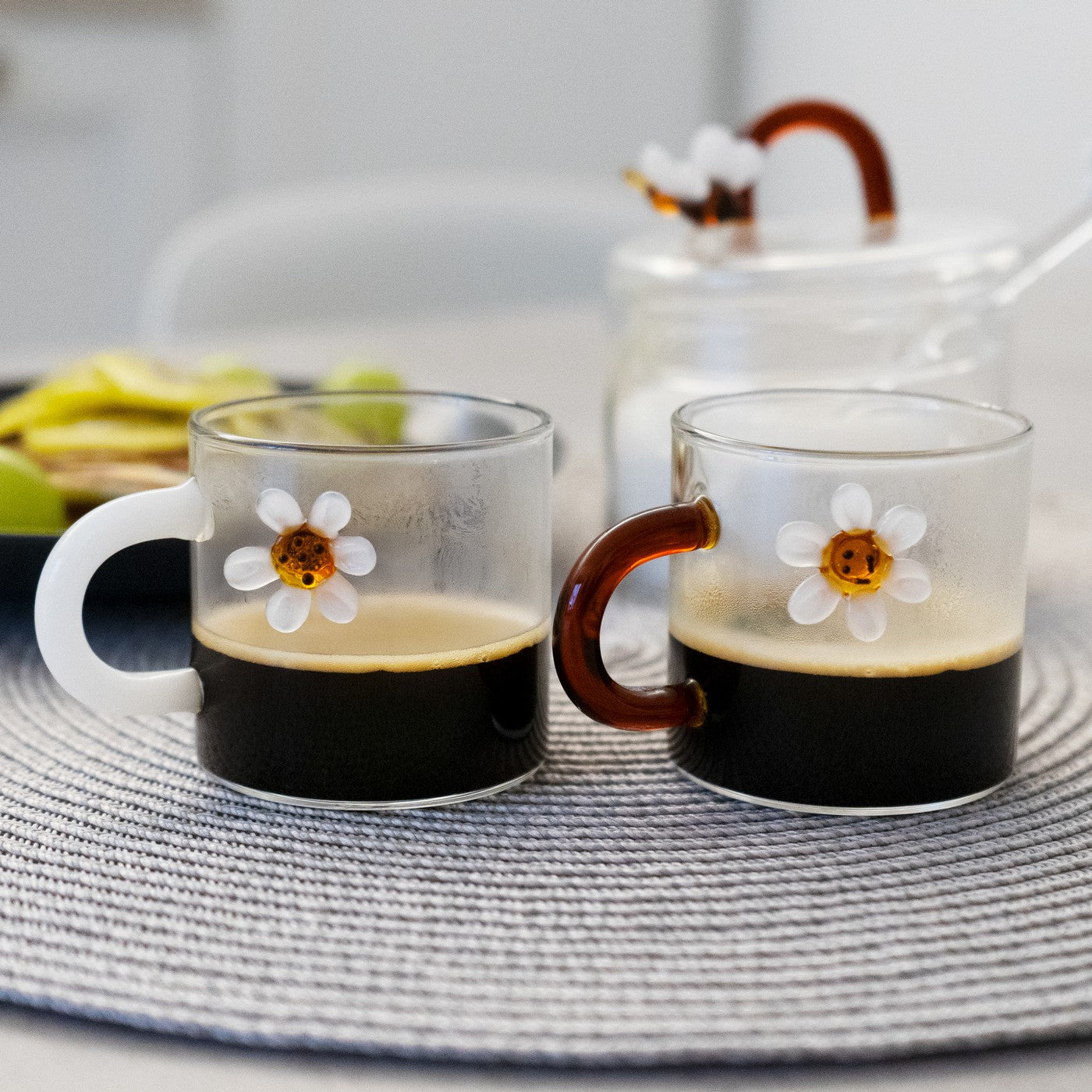 Monterey - Set De 2 Tasses À Café Marguerite - Verre Borosilicate - 130ml