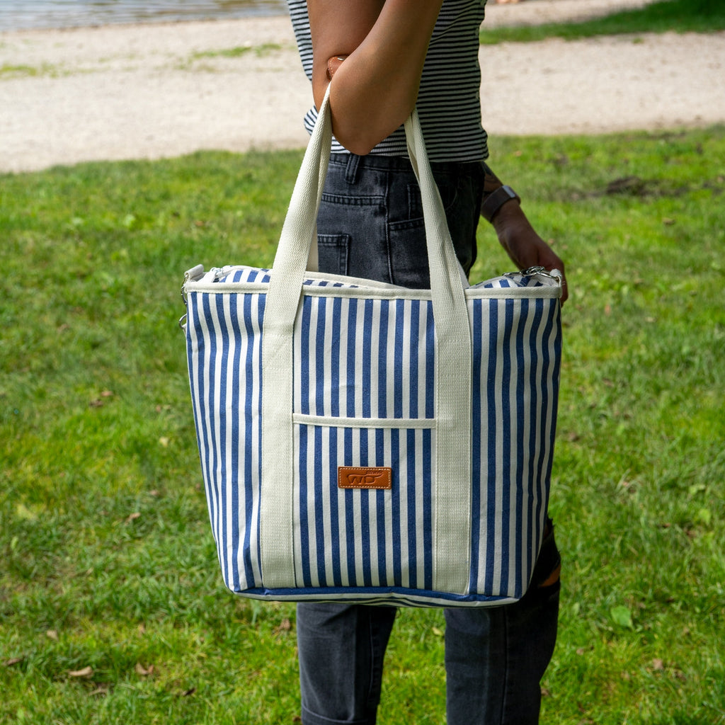 Austin - Sac Isotherme De Style Fourre-tout Rayé - Bleue - Textile - 18L