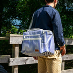 Austin - Sac Isotherme Rayé Avec Poche Pour Bouteille - Bleue - Textile