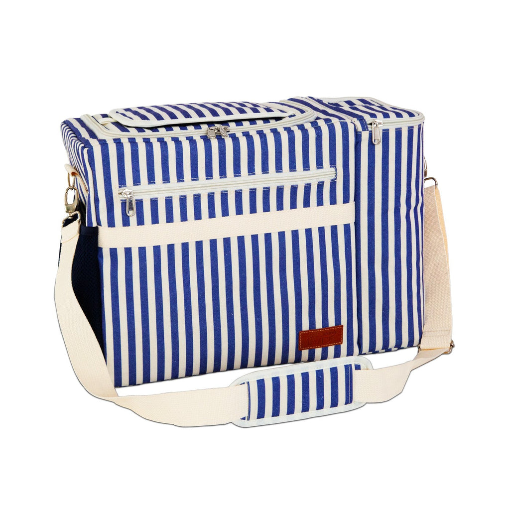 Austin - Sac Isotherme Rayé Avec Poche Pour Bouteille - Bleue - Textile