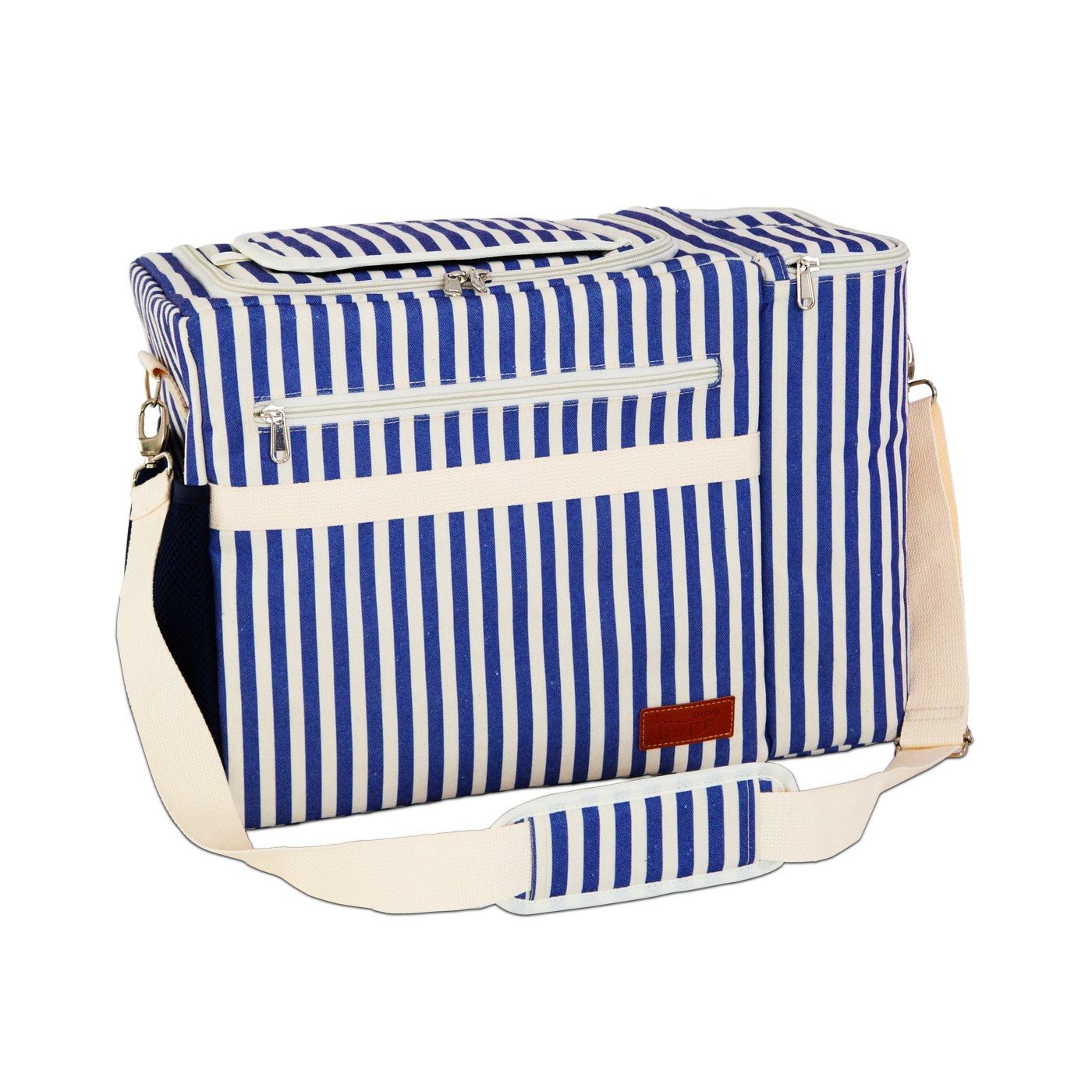 Austin - Sac Isotherme Rayé Avec Poche Pour Bouteille - Bleue - Textile