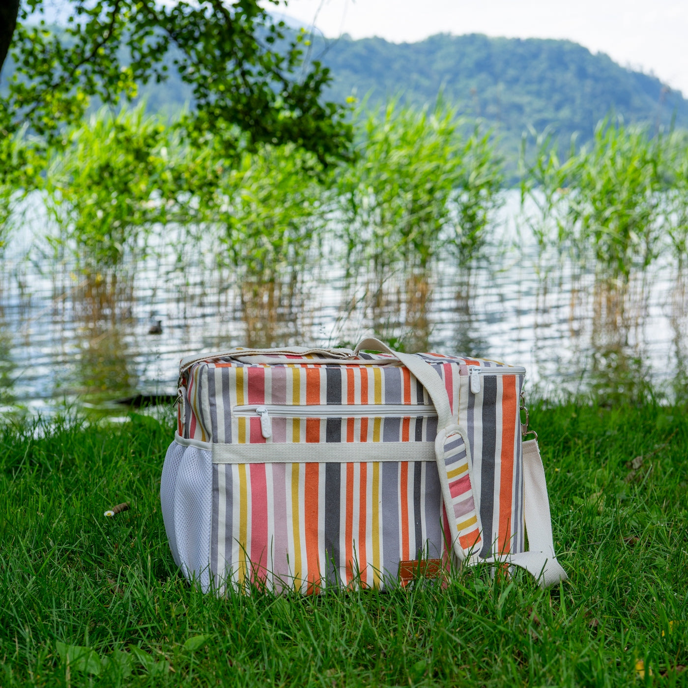 Austin - Sac Isotherme Rayé Avec Poche Pour Bouteille - Multicolore - Textile