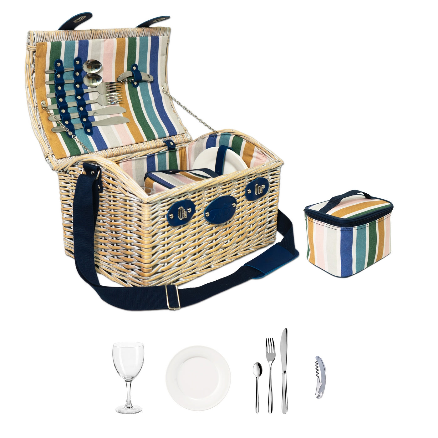 Austin - Panier Pique-nique Pour 2 Personnes - Blanche - Bois