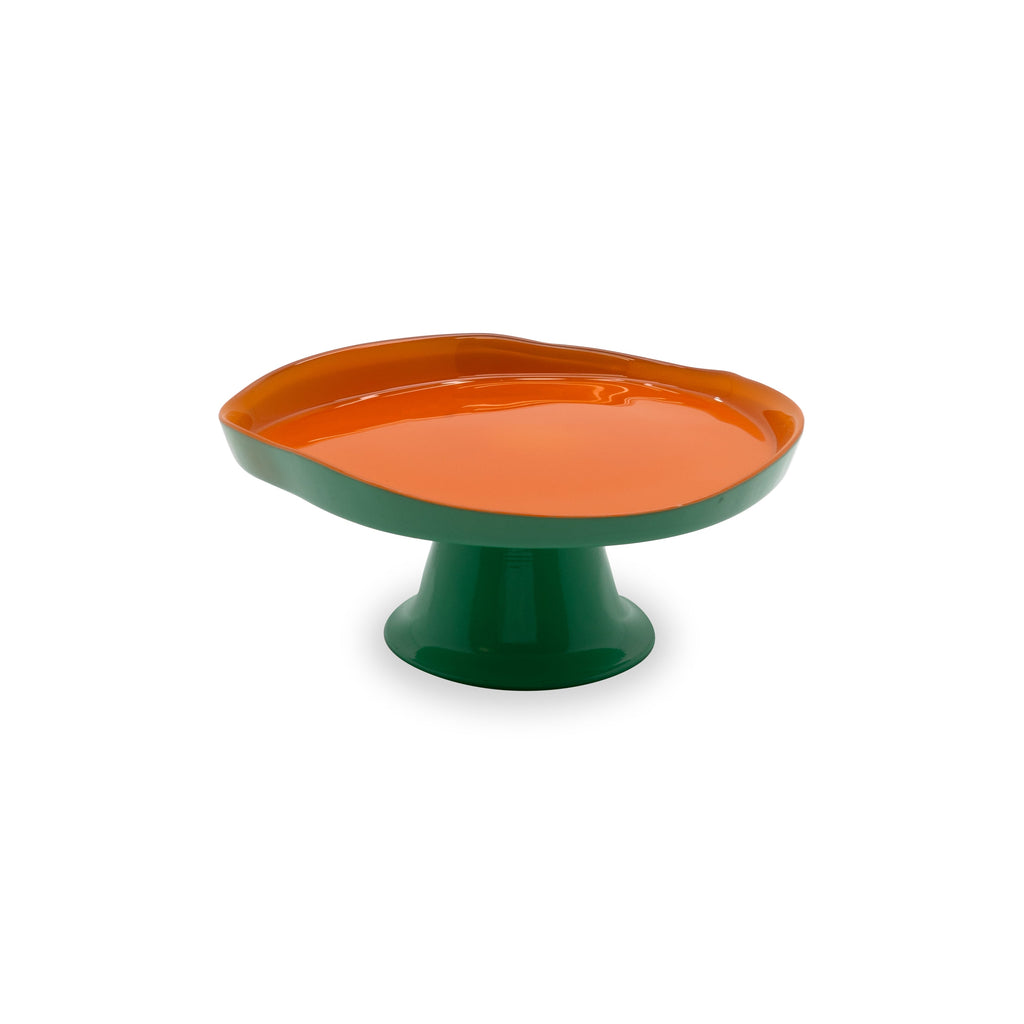Balat - Plateau Surélevé - Orange Et Vert - Verre Borosilicate