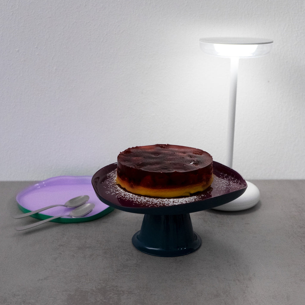 Balat - Plateau Surélevé - Bordeaux Et Bleu Marine - Verre Borosilicate