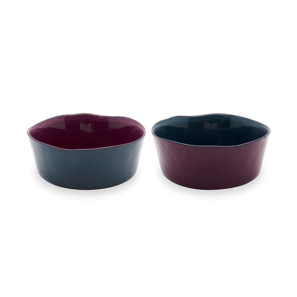 Balat - Set De 2 Bols - Bordeaux Et Marine - Verre Borosilicate - 300ml