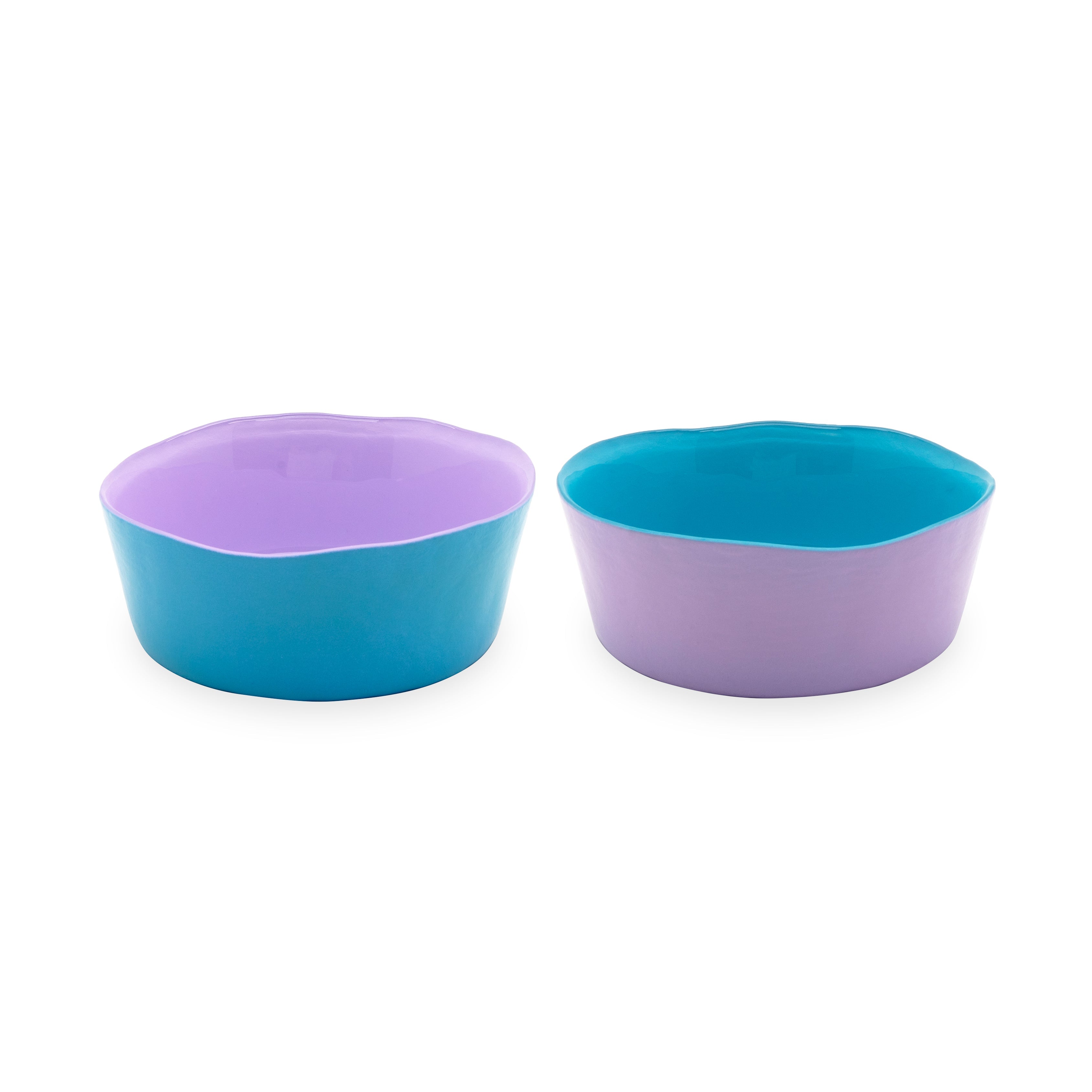 Balat - Set De 2 Bols - Turquoise Et Lilas - Verre Borosilicate - 300ml