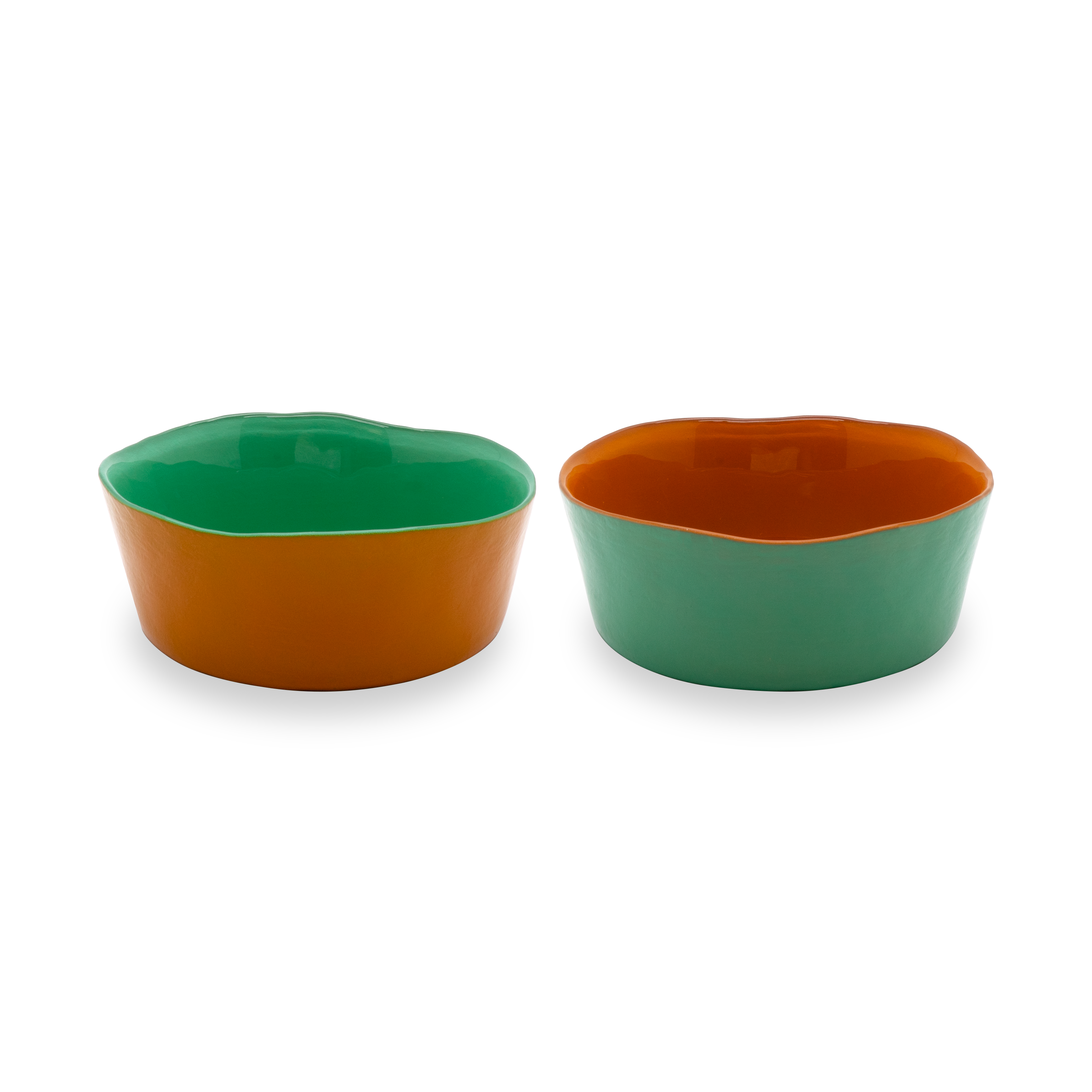 Balat - Set De 2 Bols - Vert Et Orange - Verre Borosilicate - 300ml