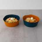 Balat - Set De 2 Bols - Orange Et Marine - Verre Borosilicate - 500ml