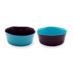 Balat - Set De 2 Bols - Bordeaux Et Turquoise - Verre Borosilicate - 500ml