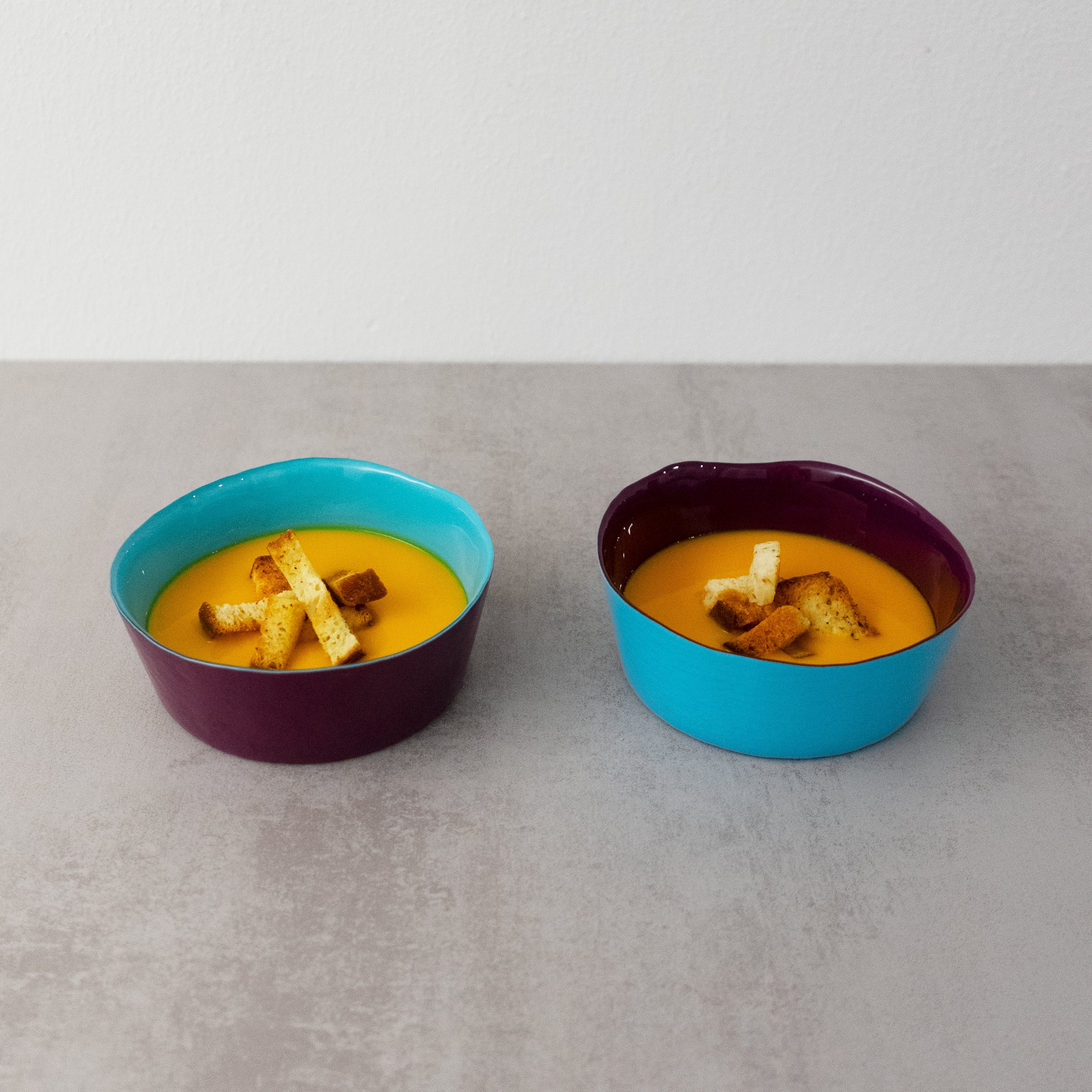 Balat - Set De 2 Bols - Bordeaux Et Turquoise - Verre Borosilicate - 500ml