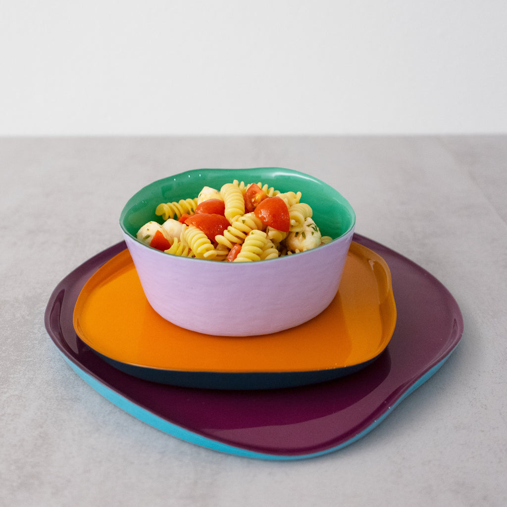 Set De 2 Bols En Verre - Lilas/Vert