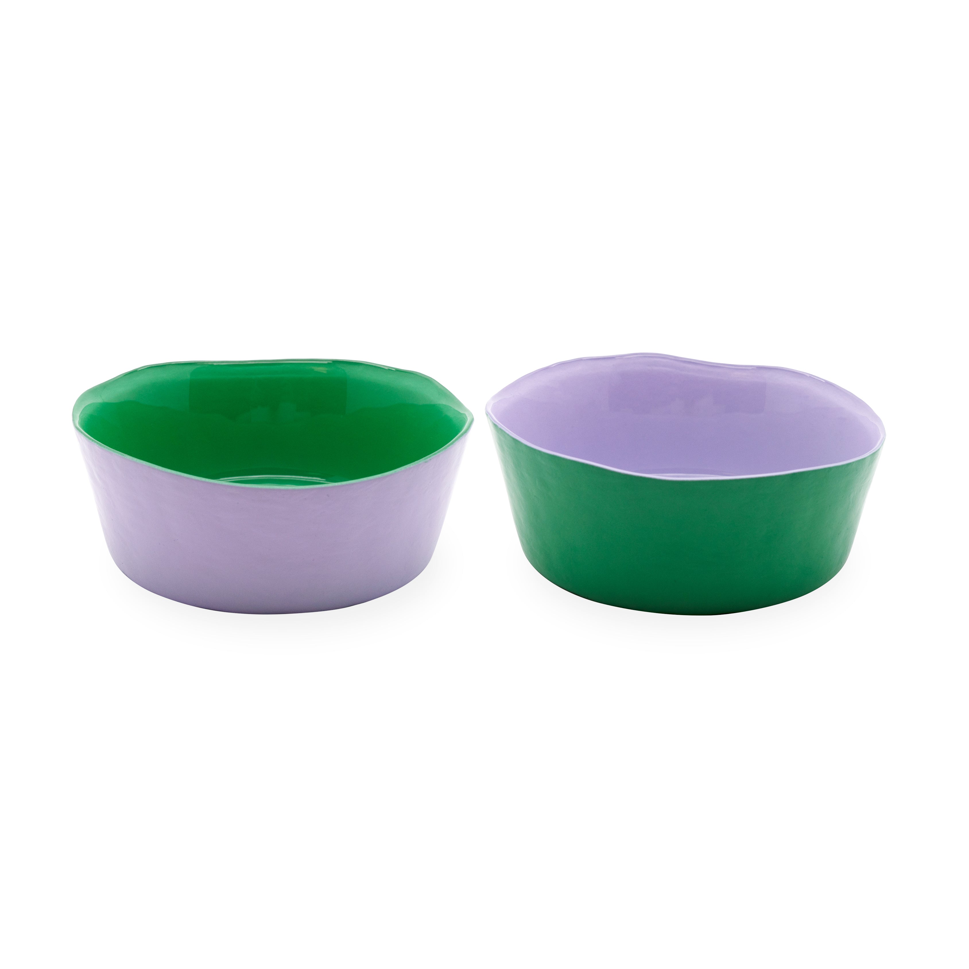 Set De 2 Bols En Verre - Lilas/Vert
