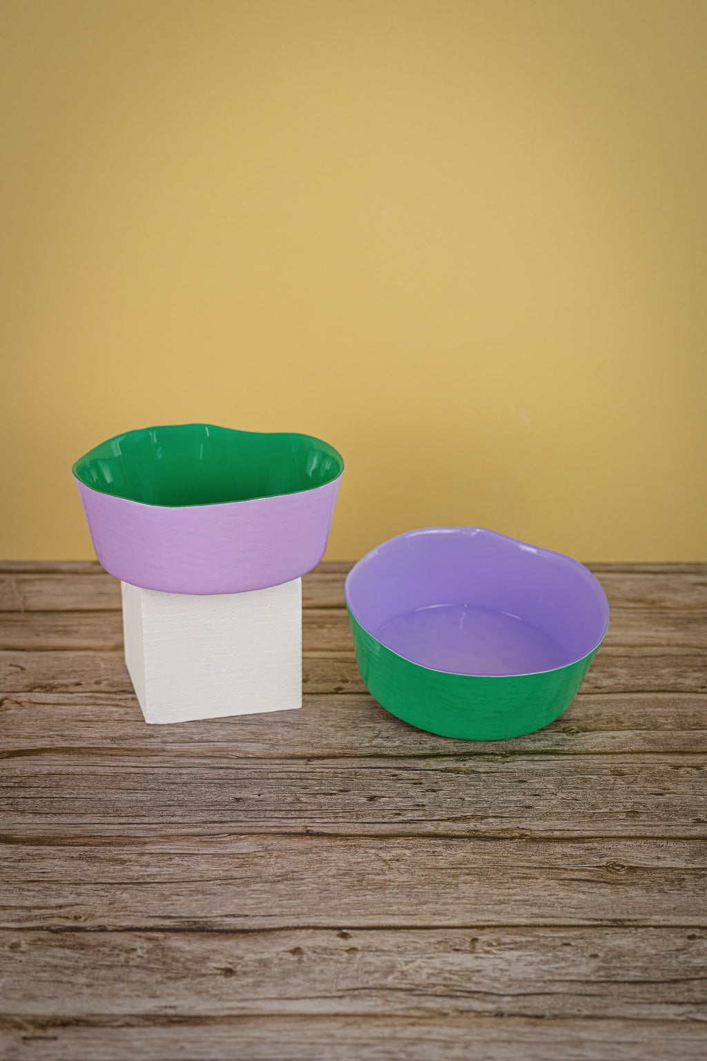 Set De 2 Bols En Verre - Lilas/Vert