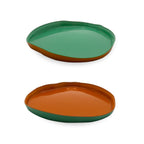 Balat - Set De 2 Assiettes - Orange Et Vert - Verre Borosilicate