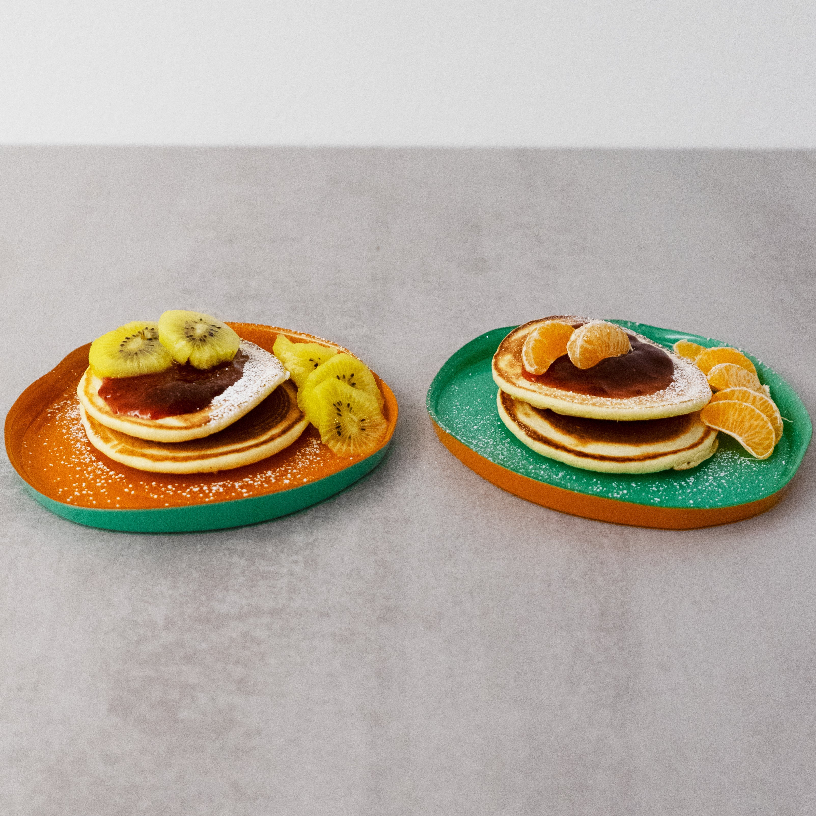 Balat - Set De 2 Assiettes - Orange Et Vert - Verre Borosilicate