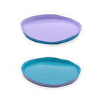 Balat - Set De 2 Assiettes - Lilas Et Turquoise - Verre Borosilicate