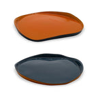 Balat - Set De 2 Assiettes - Orange Et Marine - Verre Borosilicate