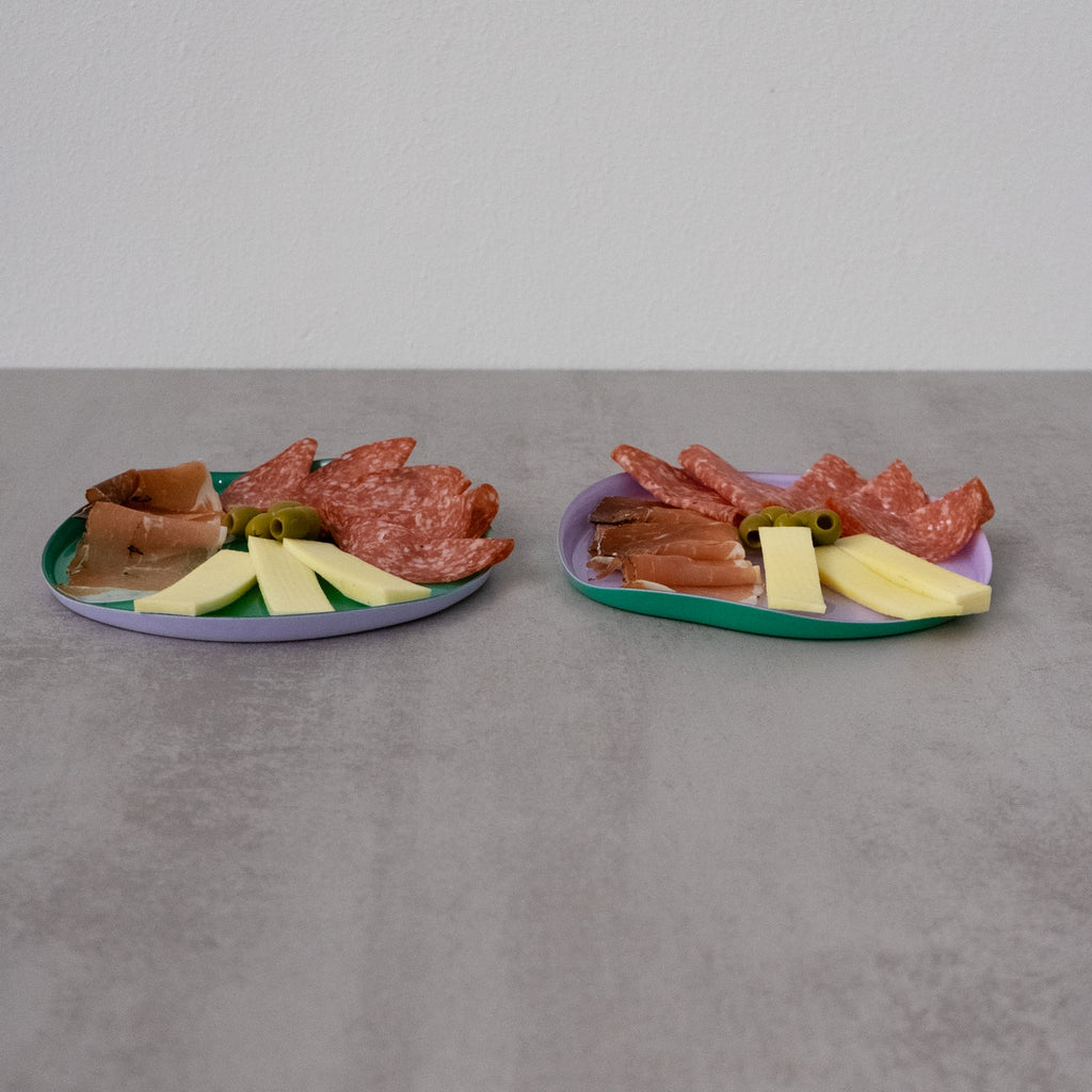 Set De 2 Assiettes En Verre - Lilas/Vert