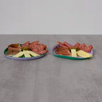 Set De 2 Assiettes En Verre - Lilas/Vert