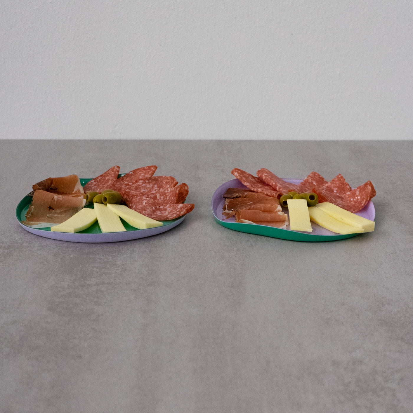 Set De 2 Assiettes En Verre - Lilas/Vert