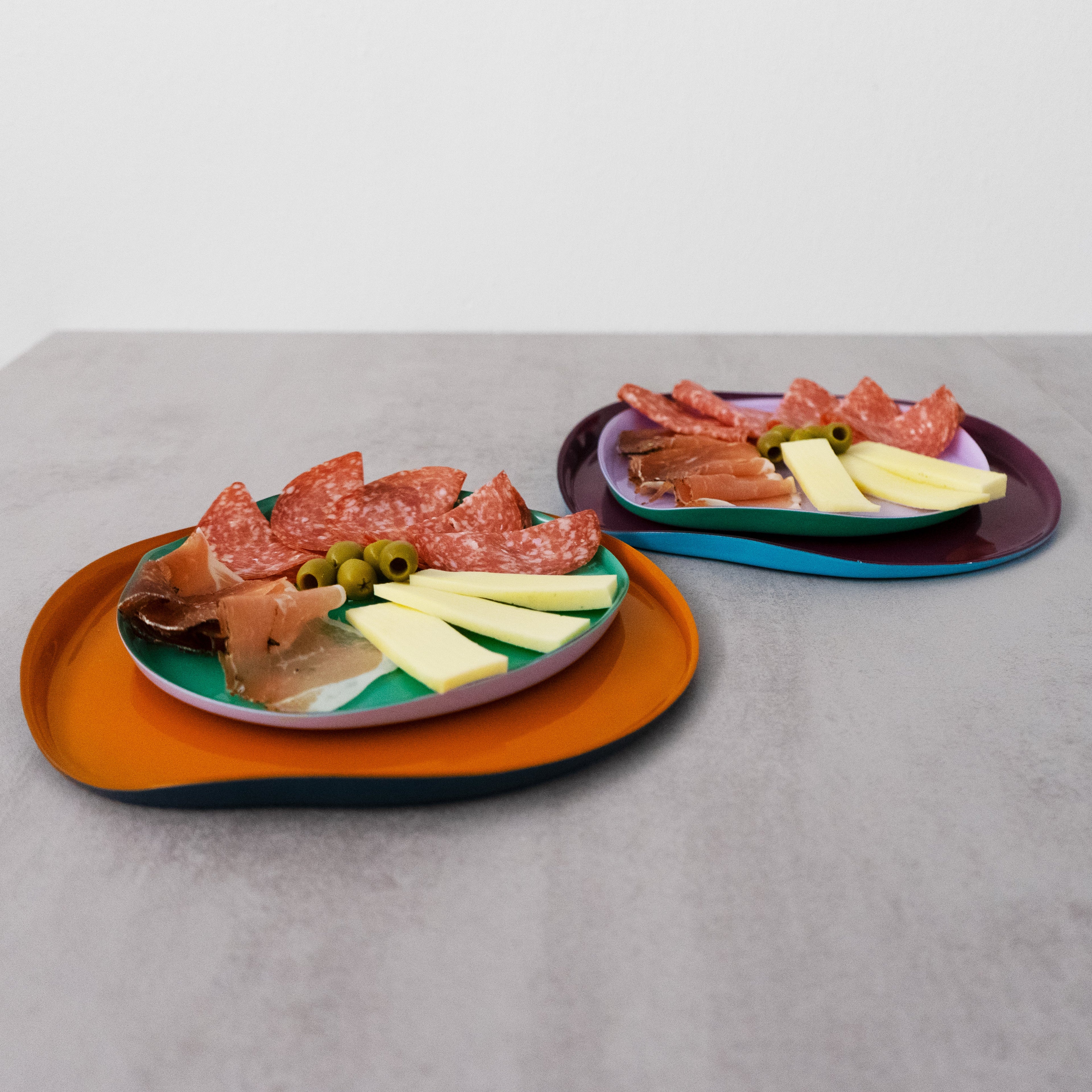 Set De 2 Assiettes En Verre - Lilas/Vert