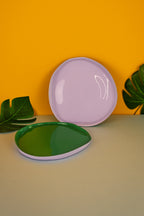 Set De 2 Assiettes En Verre - Lilas/Vert