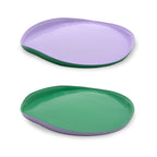 Set De 2 Assiettes En Verre - Lilas/Vert