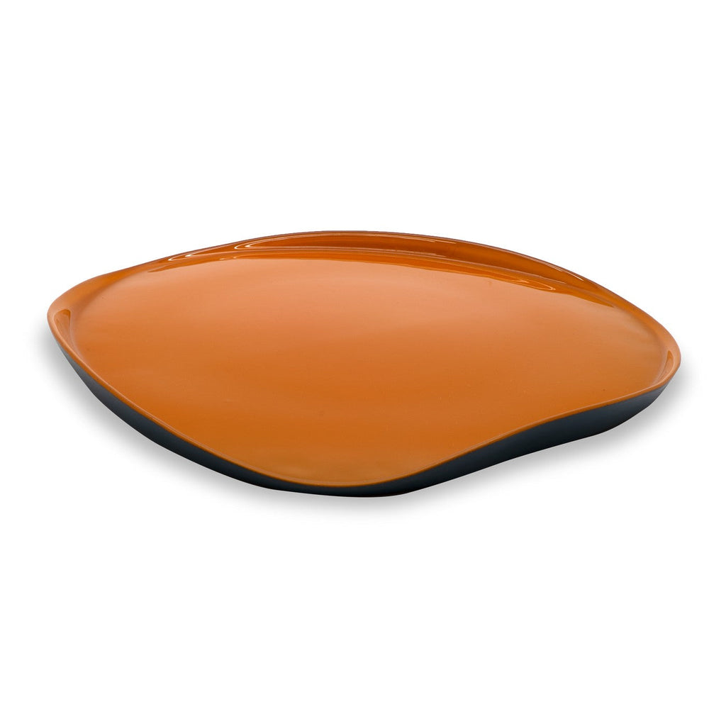 Balat - Assiette Plate - Orange Et Marine - Verre Borosilicate