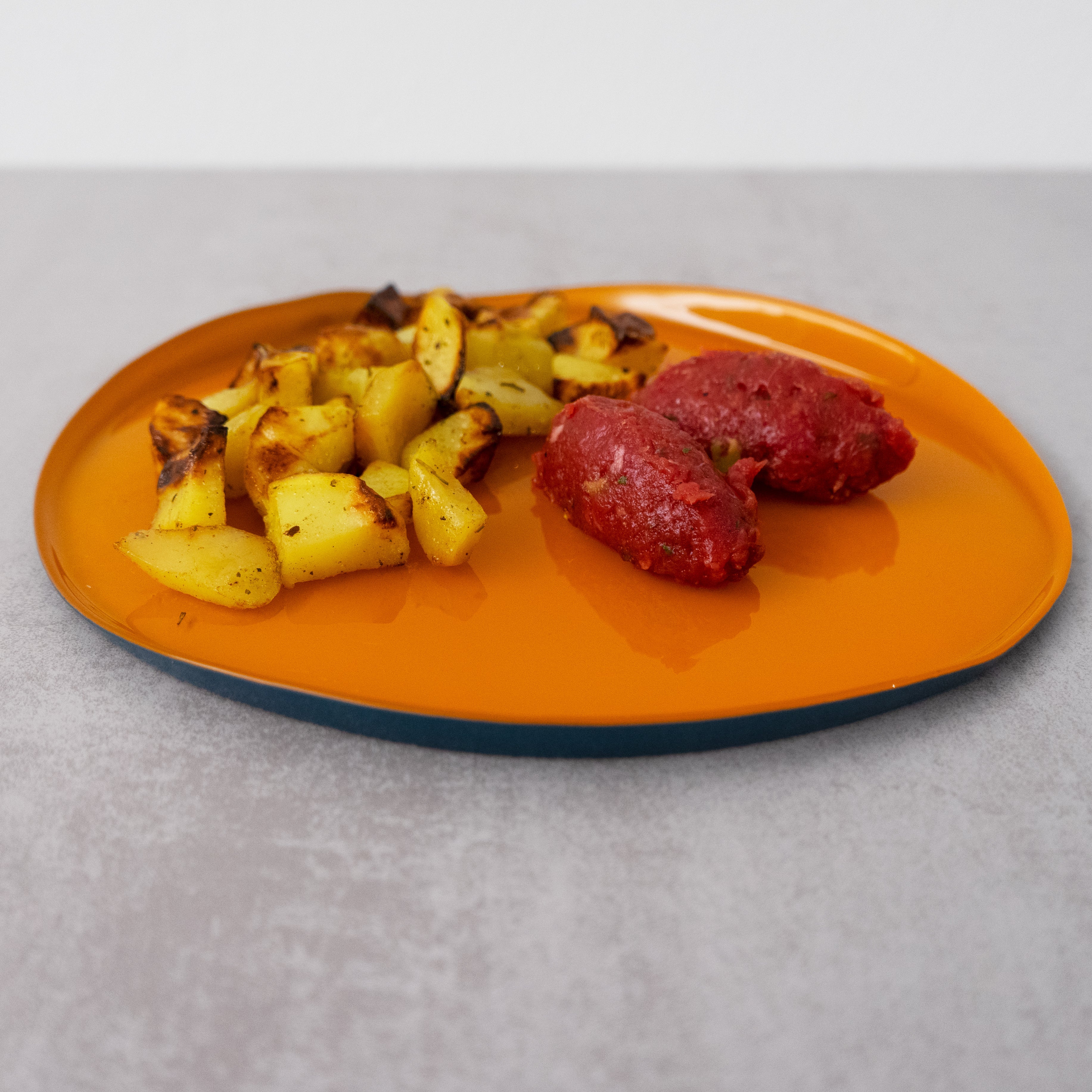 Balat - Assiette Plate - Orange Et Marine - Verre Borosilicate