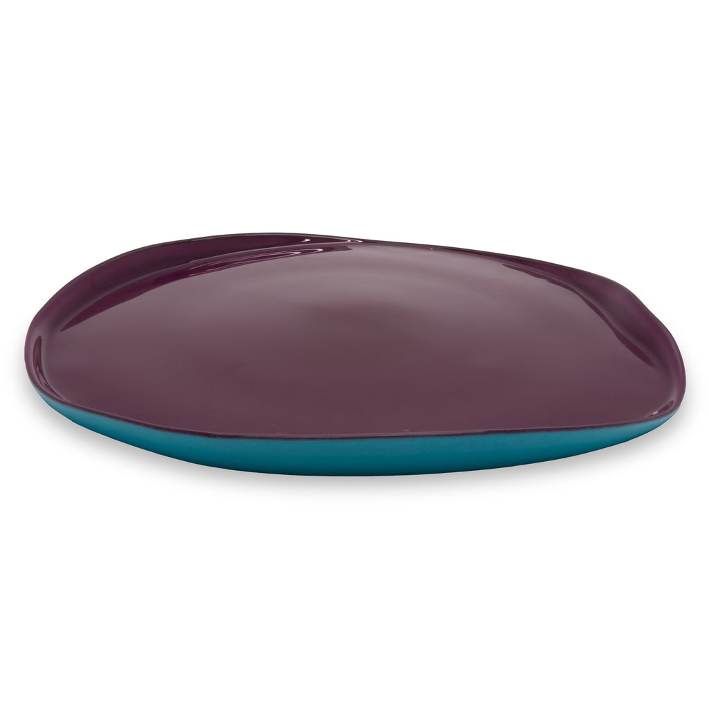 Balat - Assiette Plate - Bordeaux Et Turquoise - Verre Borosilicate