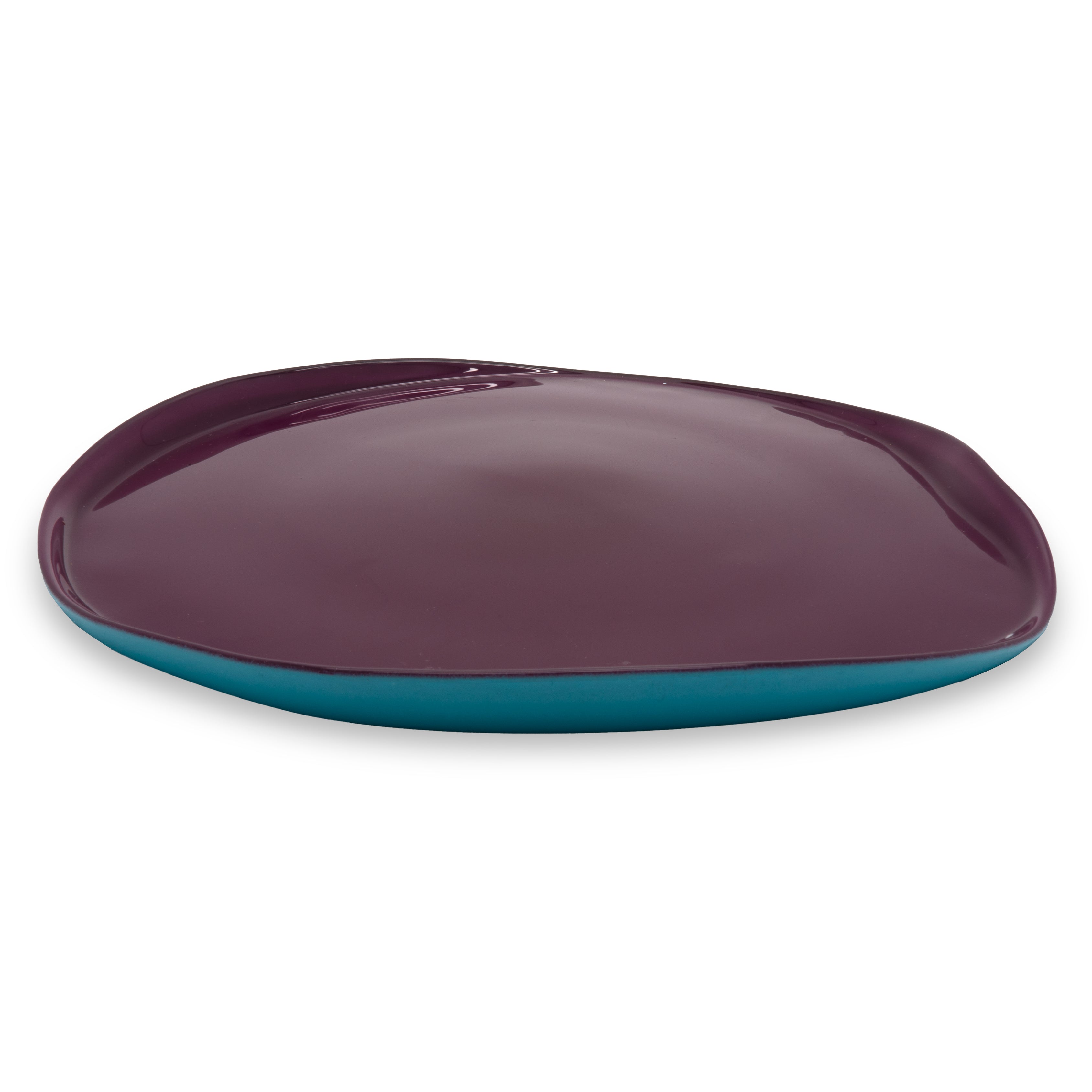 Balat - Assiette Plate - Bordeaux Et Turquoise - Verre Borosilicate