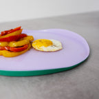 Balat - Assiette Plate - Lilas Et Vert - Verre Borosilicate