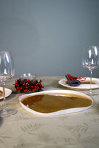 Balat - Assiette À Panettone - Or Et Perle - Verre Borosilicate