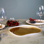 Balat - Assiette À Panettone - Or Et Perle - Verre Borosilicate
